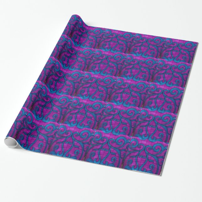 Cadeau Papier à enveloppement rose et violet (Déroulé)