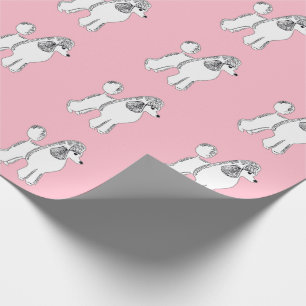 Cadeau Papier à enveloppement rose Motif blanc