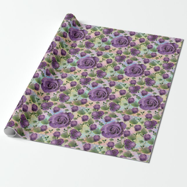 Cadeau Papier à enveloppement Rose violet (Déroulé)
