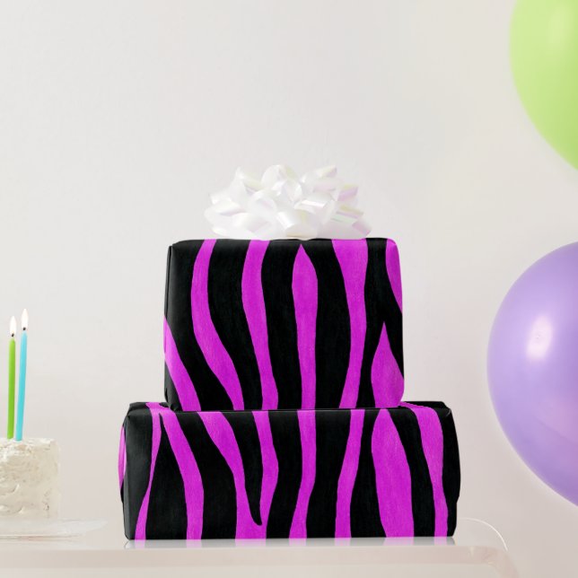 Cadeau Papier à enveloppement rose zèbre (Cadeaux de fête)