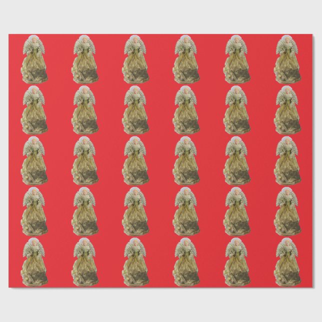 Cadeau Papier à enveloppement rouge Angel Or (Plat)