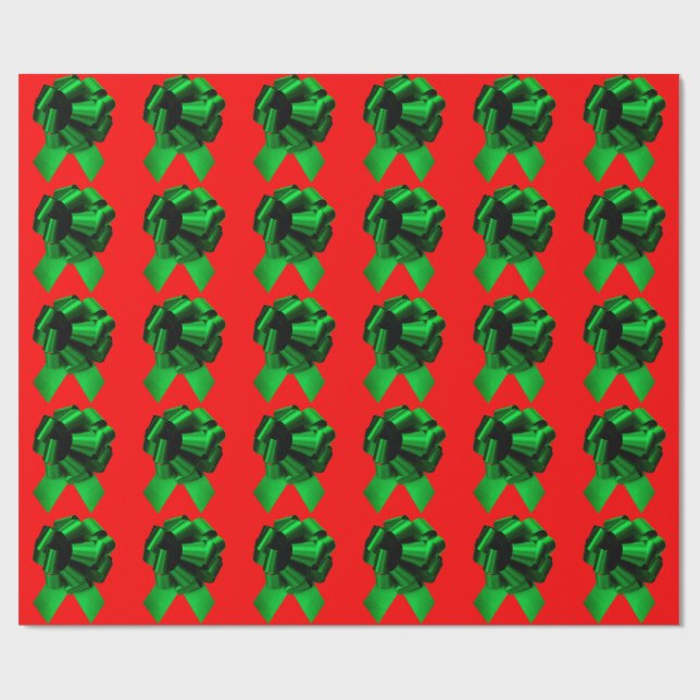Cadeau Papier à enveloppement rouge cabot vert (Plat)
