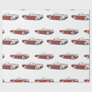 Cadeau Papier à enveloppement rouge Corvette