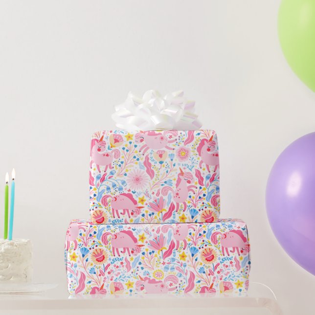 Cadeau Papier à enveloppement Unicorne rose (Cadeaux de fête)