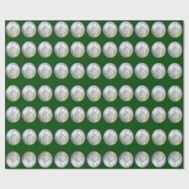 Cadeau Papier à enveloppement vert et argent (Plat)