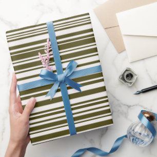 Cadeau Papier à enveloppement vert et jaune d'olive