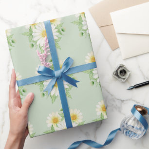 Cadeau Papier à enveloppement vert Fleurs Sauvages Faisy
