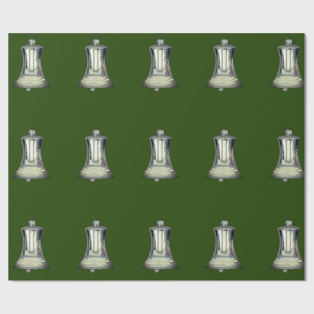 Cadeau Papier à enveloppement vert Silver Bells (Plat)