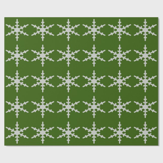 Cadeau Papier à enveloppement vert Snowflake (Plat)