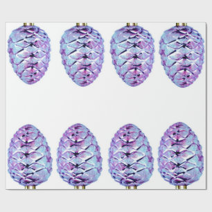 Cadeau Papier à enveloppement violet Pinecones