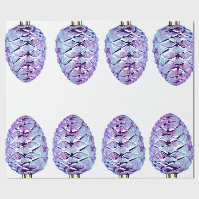 Cadeau Papier à enveloppement violet Pinecones (Plat)