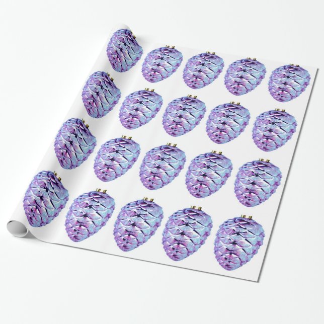 Cadeau Papier à enveloppement violet Pinecones (Déroulé)
