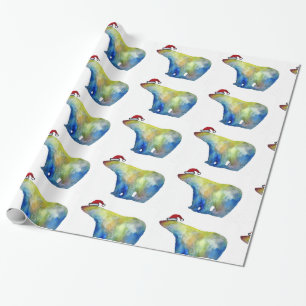 Cadeau Papier à envelopper, 30 po x 6 pi Bear Père Noël