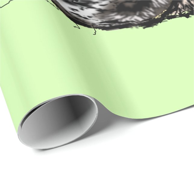 Cadeau Papier à envelopper amusant avec chien Carlin - Co (Coin rond)