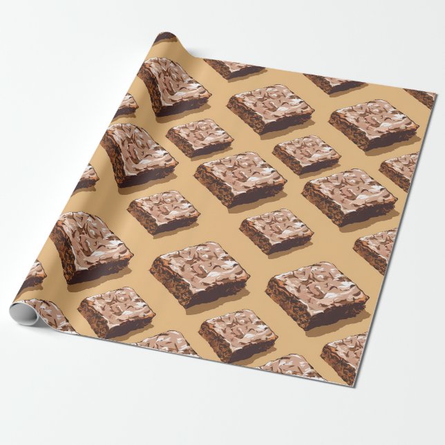 Cadeau Papier à envelopper au chocolat Brownies (Déroulé)