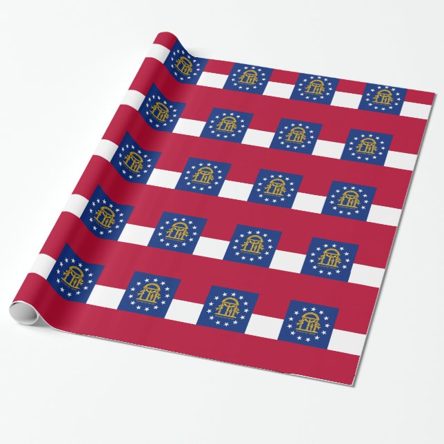 Cadeau Papier à envelopper avec Drapeau de Géorgie (Déroulé)