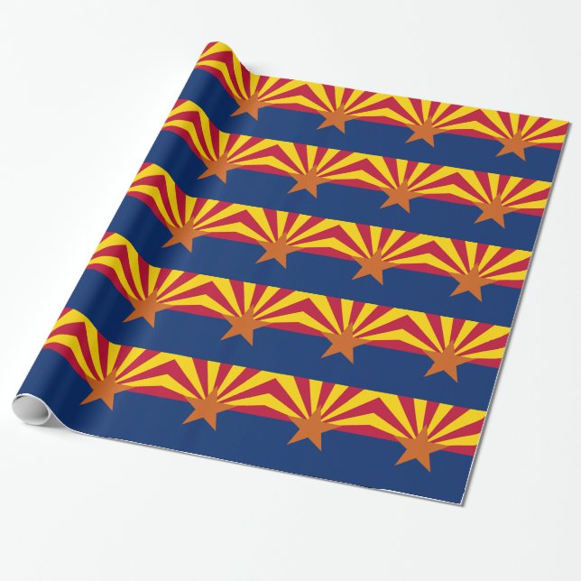 Cadeau Papier à envelopper avec Drapeau de l'Arizona (Déroulé)