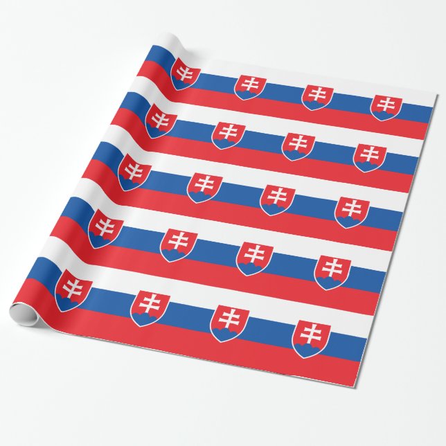 Cadeau Papier à envelopper avec Drapeau de Slovaquie (Déroulé)