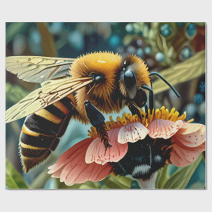 Cadeau Papier à envelopper avec prélèvement de pollen par