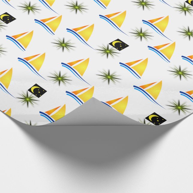 Cadeau Papier à envelopper Bateaux à voile (Coin)