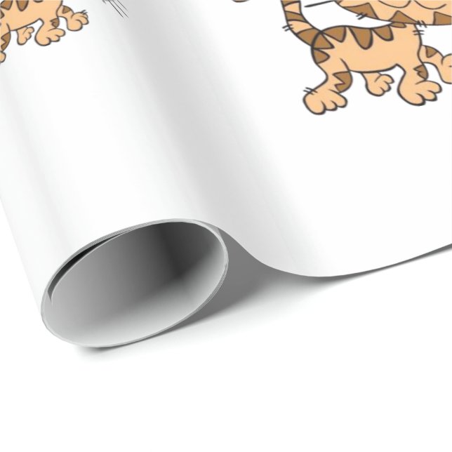 Cadeau Papier à envelopper brillant Chat Parapluies rouge (Coin rond)