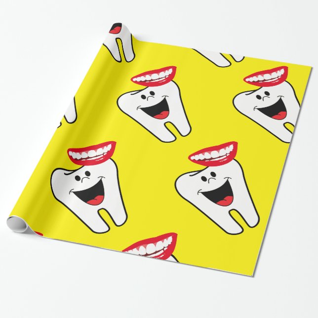Cadeau Papier à envelopper brillant, Dentiste de dents so (Déroulé)