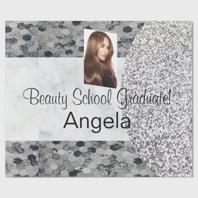 Cadeau Papier à envelopper brillant, Diplômé de l'École d (Plat)