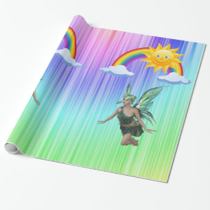Cadeau Papier à envelopper brillant Fairy Rainbow
