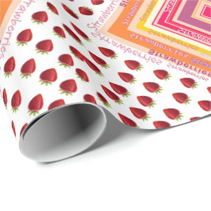 Cadeau Papier à envelopper brillant Fraise