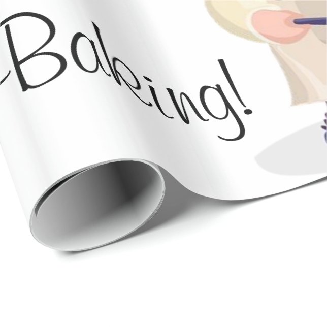 Cadeau Papier à envelopper brillant, gâteau de boulangeri (Coin rond)