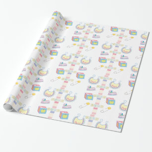 Cadeau Papier à envelopper brillant Nouveau Douche bébé