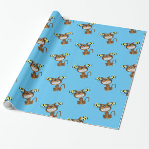 Cadeau Papier à envelopper brillant, Poisson à chat bleu