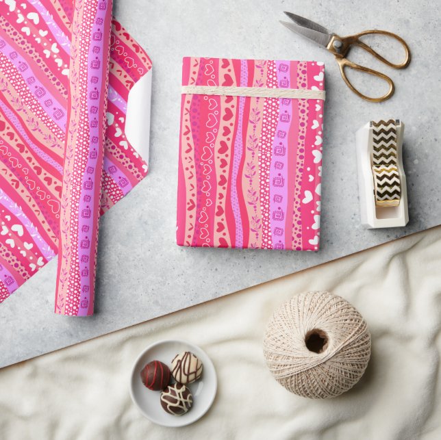 Cadeau Papier à envelopper brillant pour la Saint-Valenti (Artisanat)