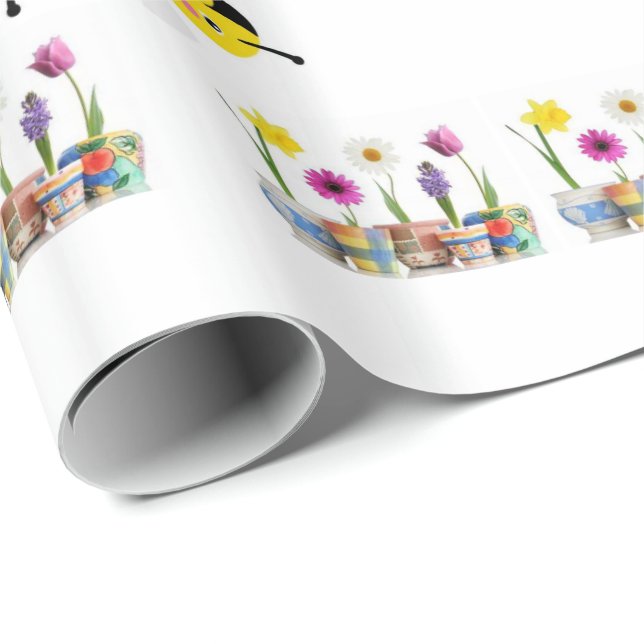 Cadeau Papier à envelopper brillant Ressort Démarrage d'u (Coin rond)