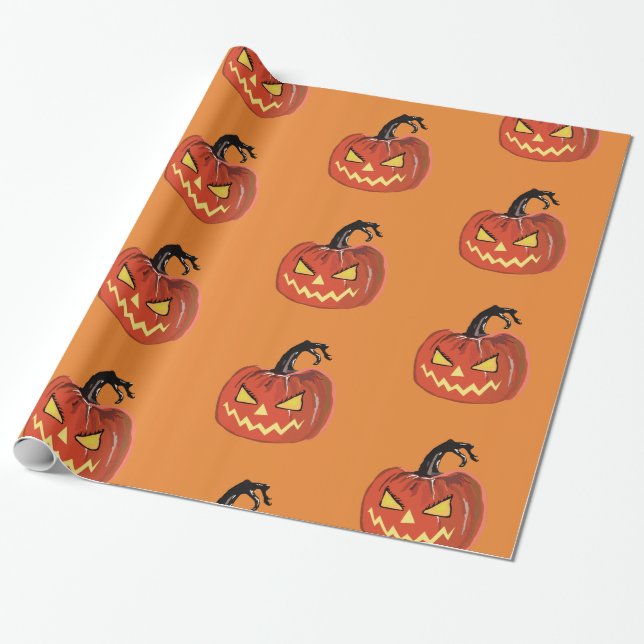 Cadeau Papier à envelopper Citrouilles d'Halloween (Déroulé)