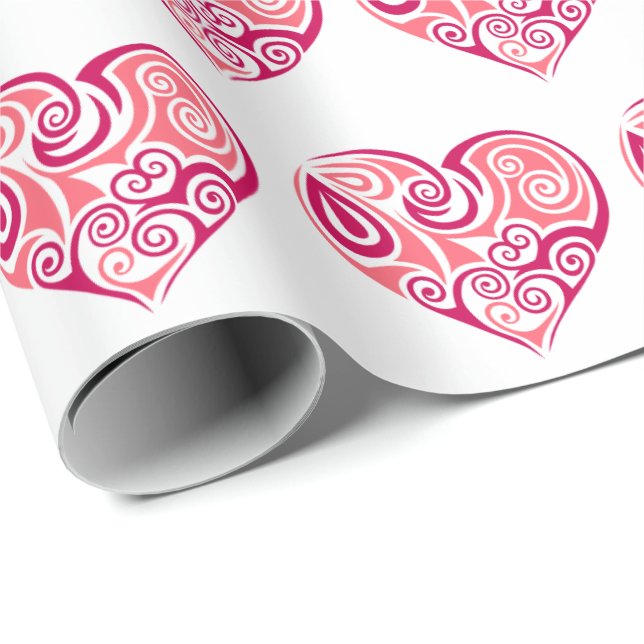 Cadeau Papier à envelopper - Coeurs de la Saint-Valentin  (Coin rond)
