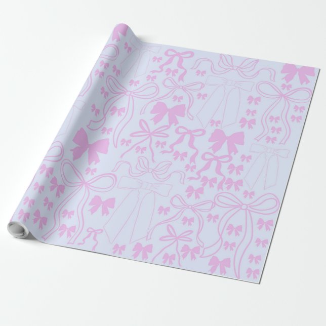 Cadeau Papier à envelopper Coquette Papier à Bow rose Env (Déroulé)