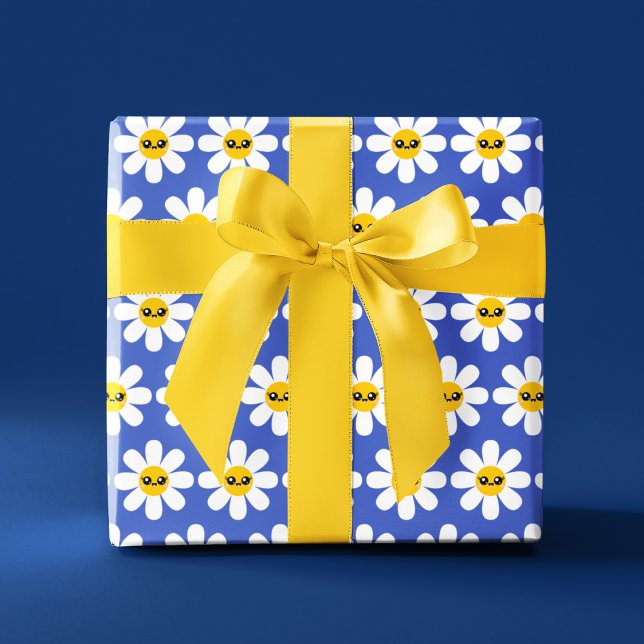 Cadeau Papier à envelopper de marmite à rire (Cheer someone up with this cute smiling daisy wrapping paper! )