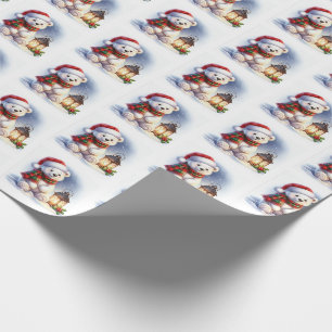 Cadeau Papier à envelopper de Noël Ours polaire