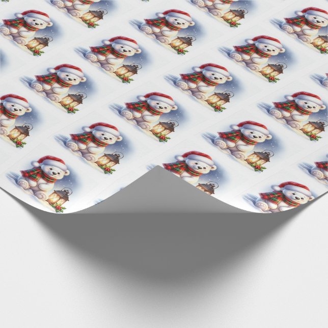 Cadeau Papier à envelopper de Noël Ours polaire (Coin)