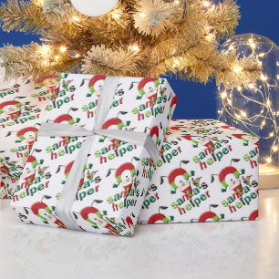 Cadeau Papier à envelopper de Noël Père Noël Elfe d'aide