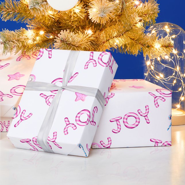 Cadeau Papier à envelopper de Noël Sucre de canne rose Jo (Créateur téléchargé)