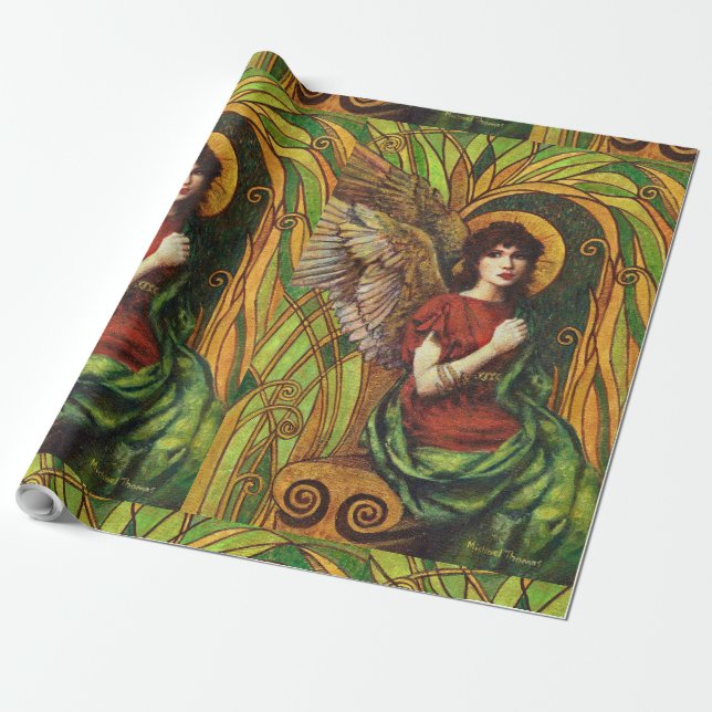 Cadeau Papier à envelopper design Angel décoratif (Déroulé)