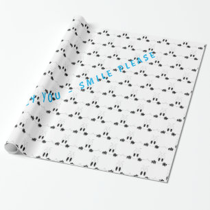 Cadeau Papier à envelopper drôle avec yeux de curiosité -