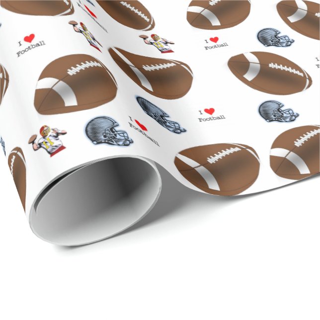 Cadeau Papier à envelopper Football (Coin rond)