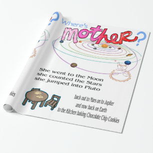 Cadeau Papier à envelopper glacé Bonne fête des mères Où 