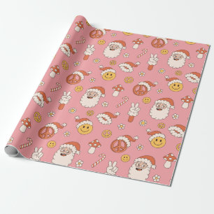 Cadeau Papier à envelopper hippy Père Noël Xmas drôle