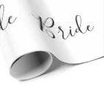 Cadeau Papier à envelopper - Mariée<br><div class="desc">Fun wrapping papier avec du texte Bride,  utiliser comme papier d'emballage,  coureur de table,  décorations murales,  etc. Changez le texte et/ou les couleurs arrière - plans selon vos besoins.</div>
