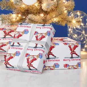 Cadeau Papier à envelopper Noël Funny Père Noël Bodybuild