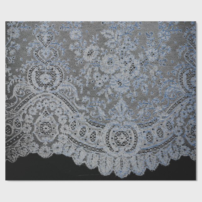 Cadeau Papier à envelopper NOIR ET BLUES ANTIQUE LACE DES (Plat)